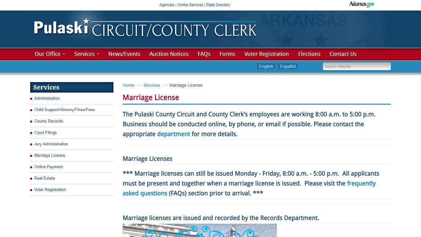 Marriage License - Pulaski Circuit/County Clerk